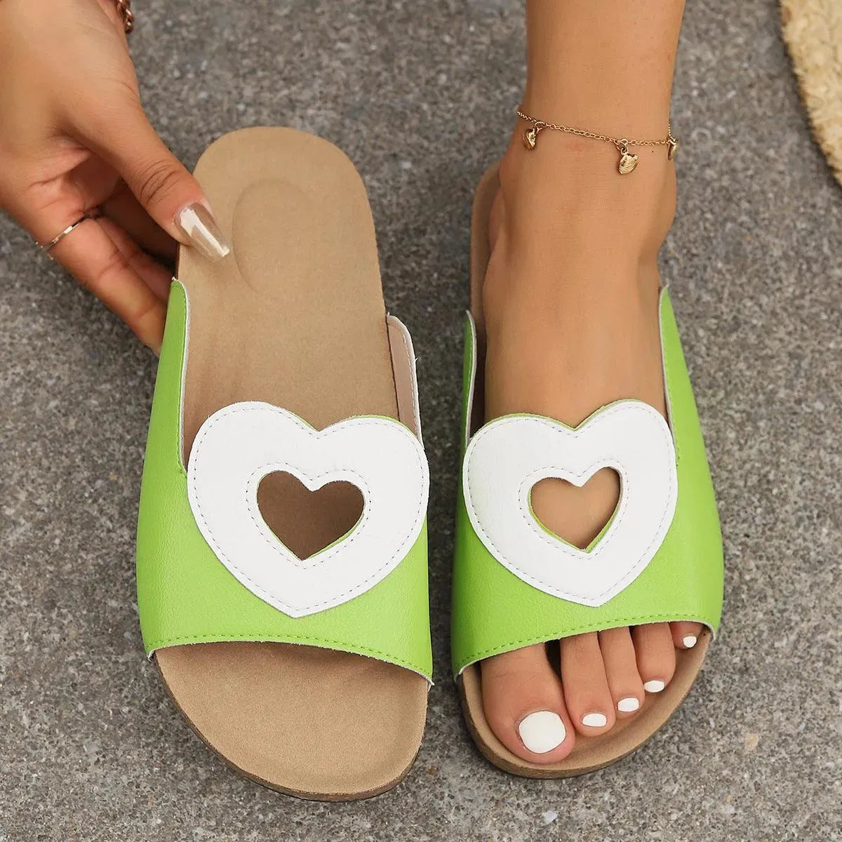 Elarova | Sandals Love with Heart Shape Design