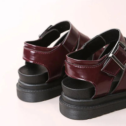 Elarova | Sandals with buckle and platform with open toes
