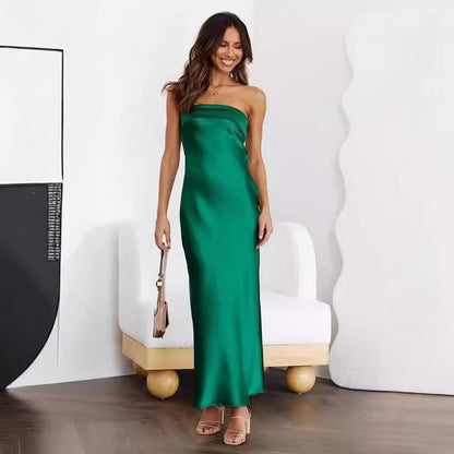 Elarova Satin Tube Dress