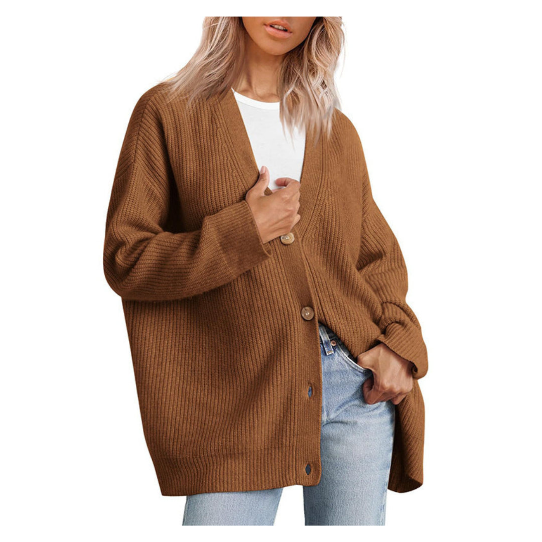 Elarova | Schicke Übergroße Strickjacke Mit Knöpfen Für Damen