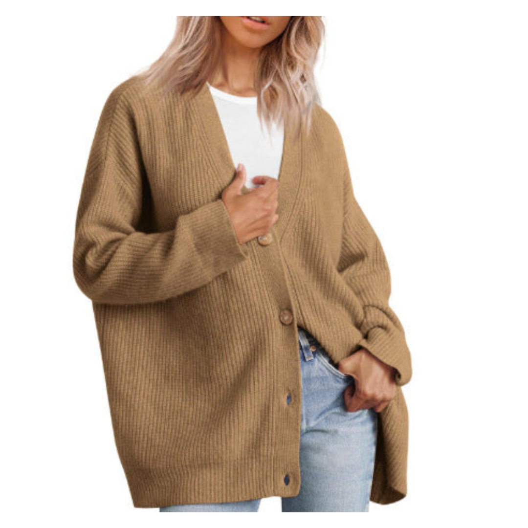 Elarova | Schicke Übergroße Strickjacke Mit Knöpfen Für Damen