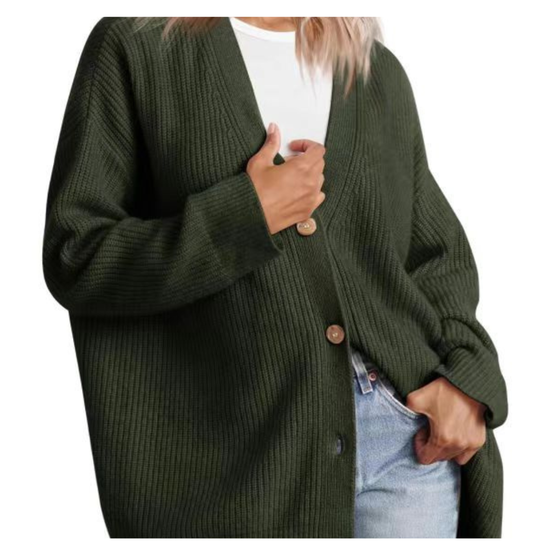 Elarova | Schicke Übergroße Strickjacke Mit Knöpfen Für Damen