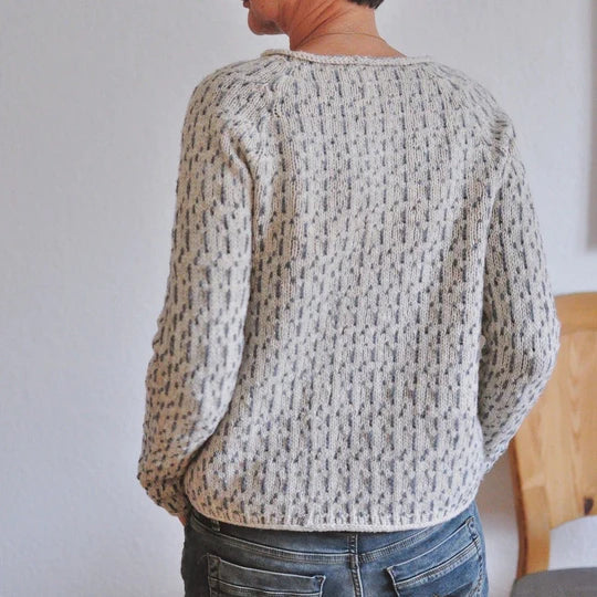 Elarova | Schicker grauer Pullover mit Rundhalsausschnitt