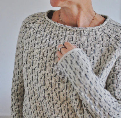 Elarova | Schicker grauer Pullover mit Rundhalsausschnitt