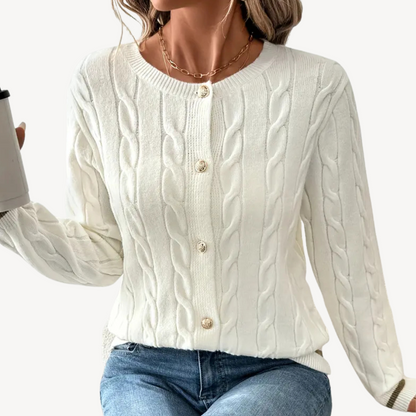 Elarova | Schlichte Langarm-Strickjacke für Damen