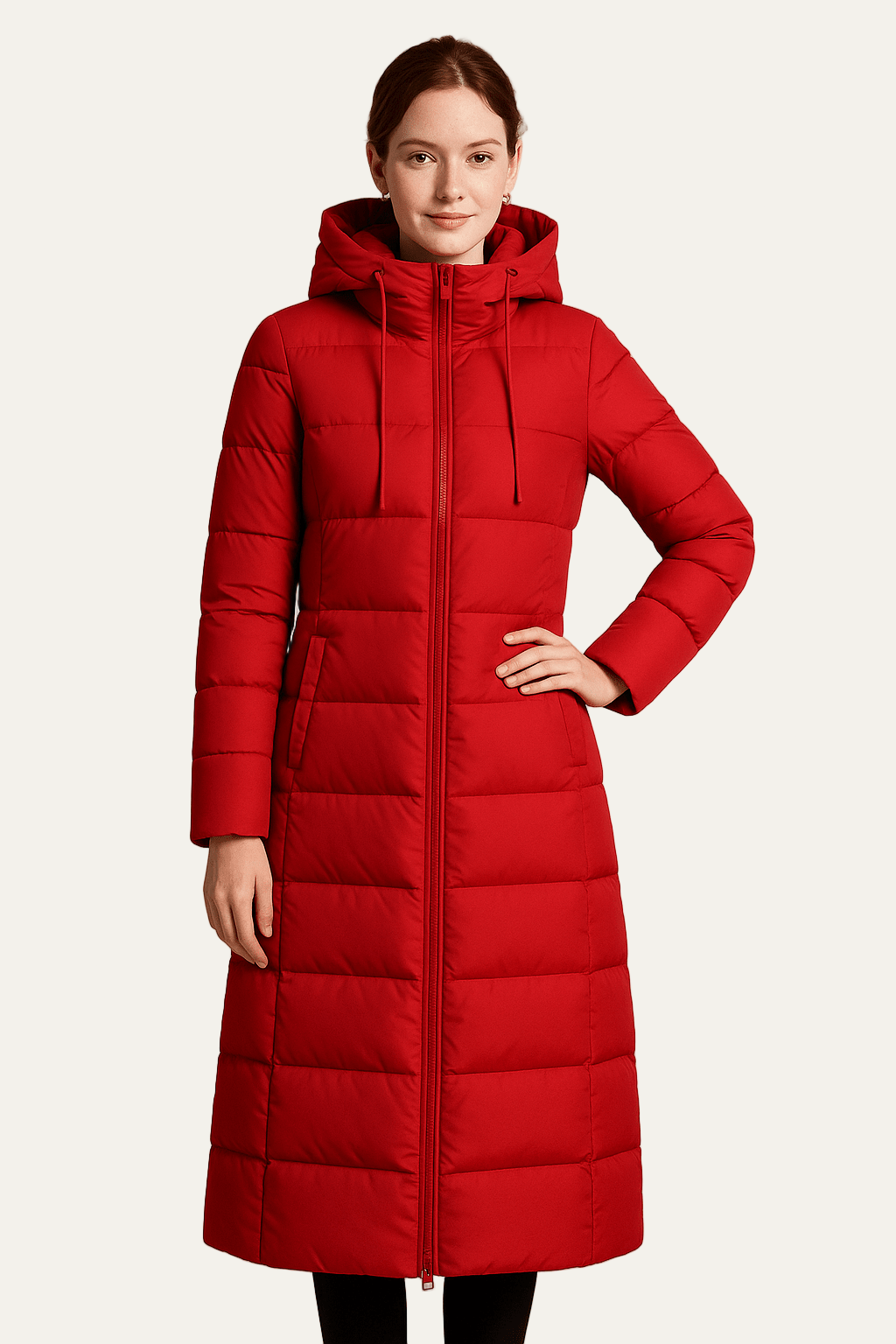 Elarova | Schmal geschnittener Damen-Maxi-Steppmantel