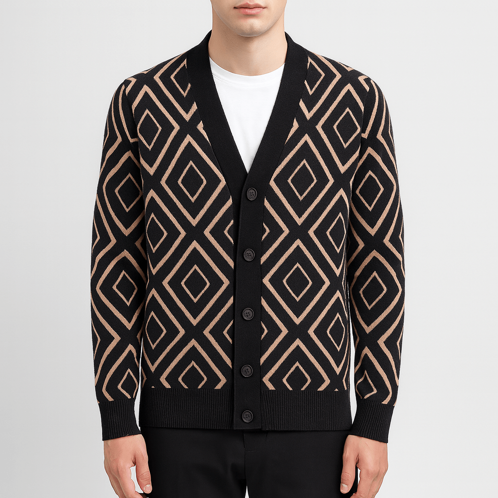 Elarova | Schmaler Jacquard-Cardigan