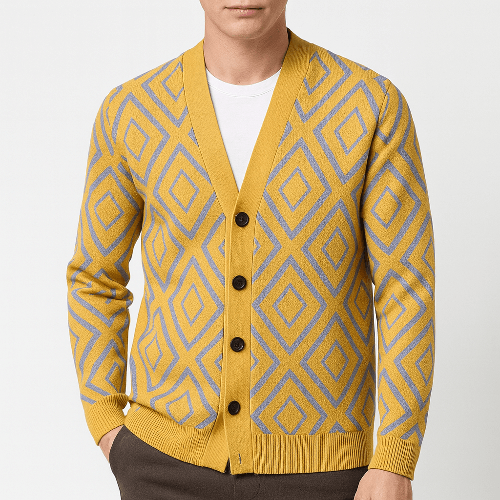 Elarova | Schmaler Jacquard-Cardigan