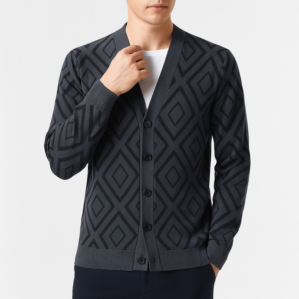 Elarova | Schmaler Jacquard-Cardigan
