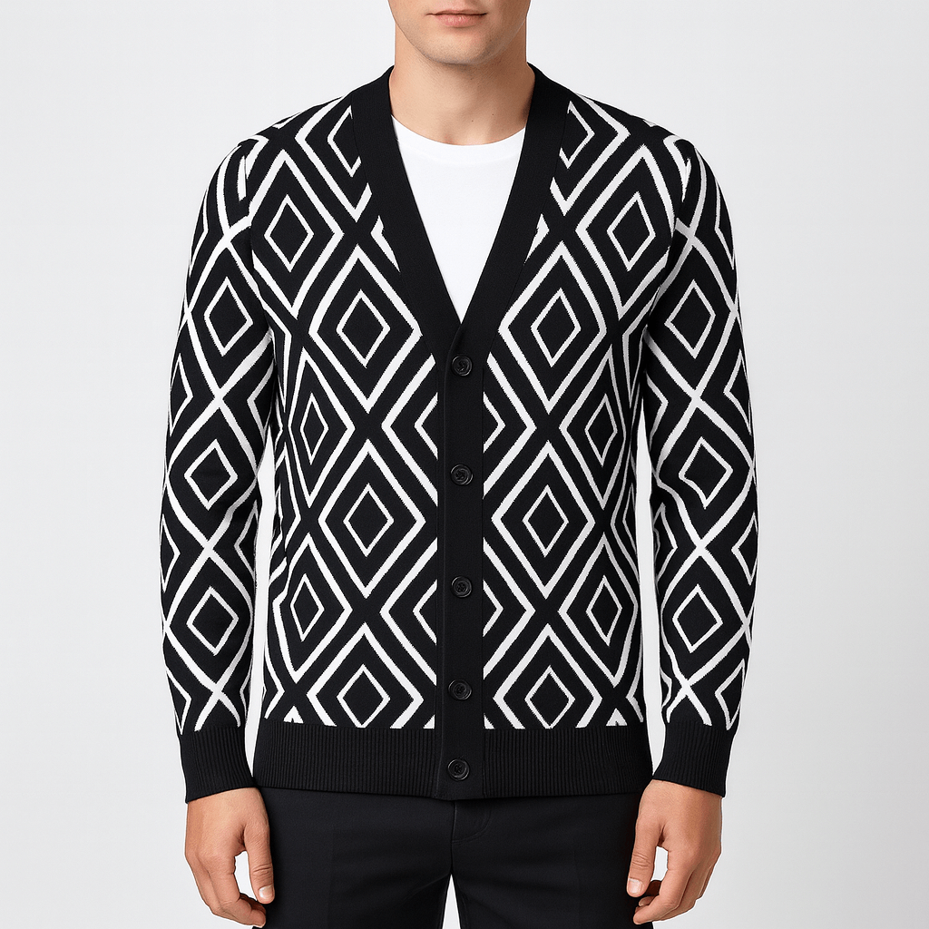 Elarova | Schmaler Jacquard-Cardigan
