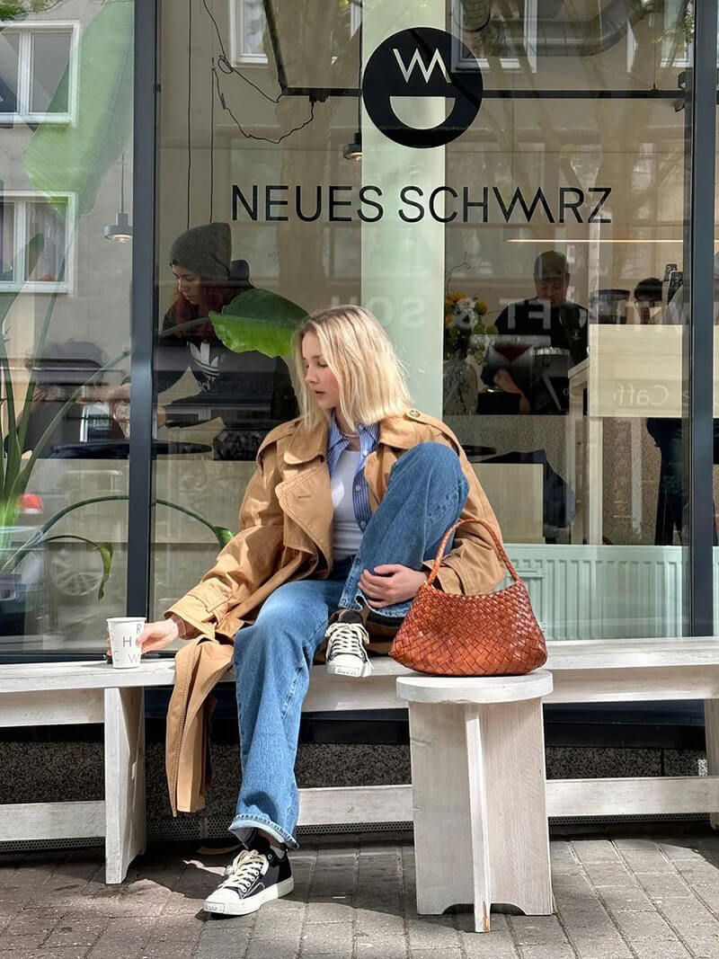 Elarova | Schultertasche Mit Geflochtenem Design