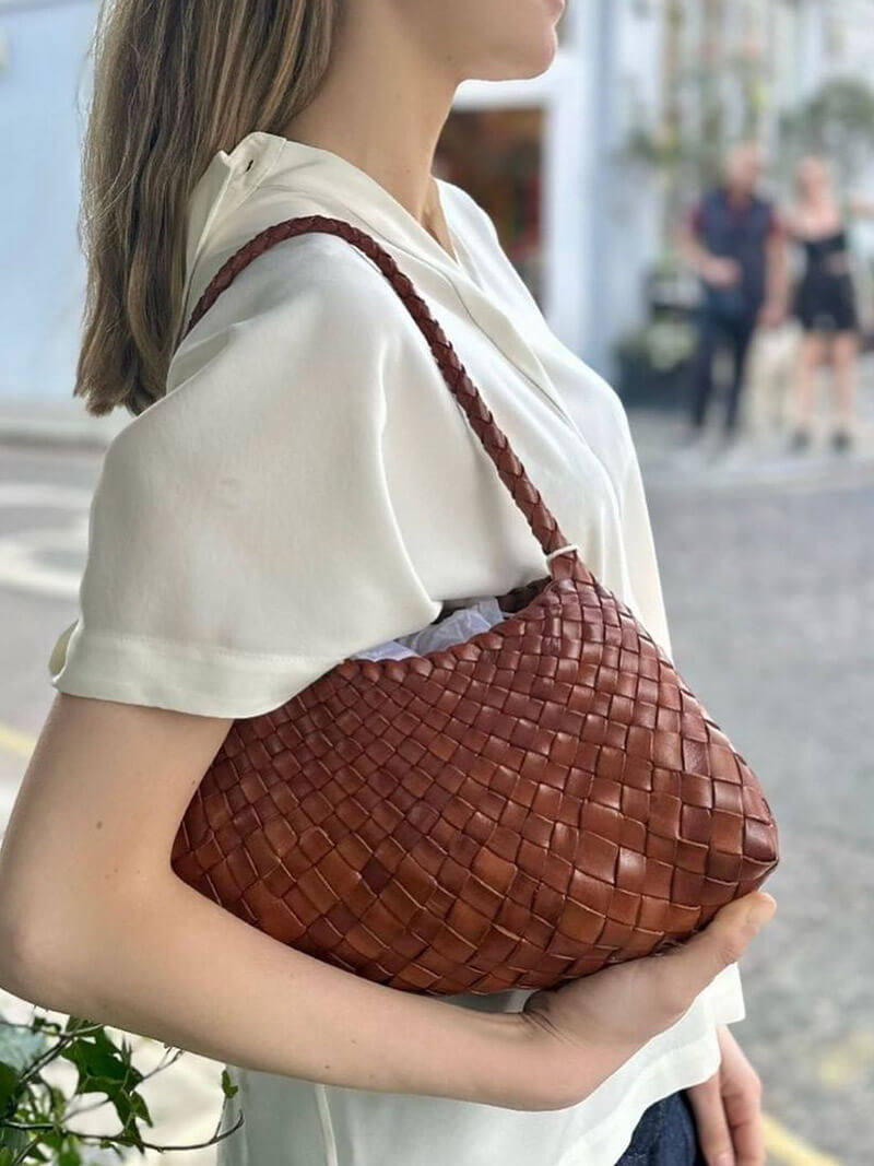 Elarova | Schultertasche Mit Geflochtenem Design