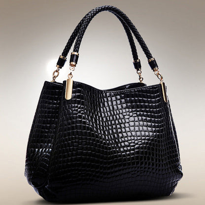 Elarova | Schultertasche Mit Krokodil Muster