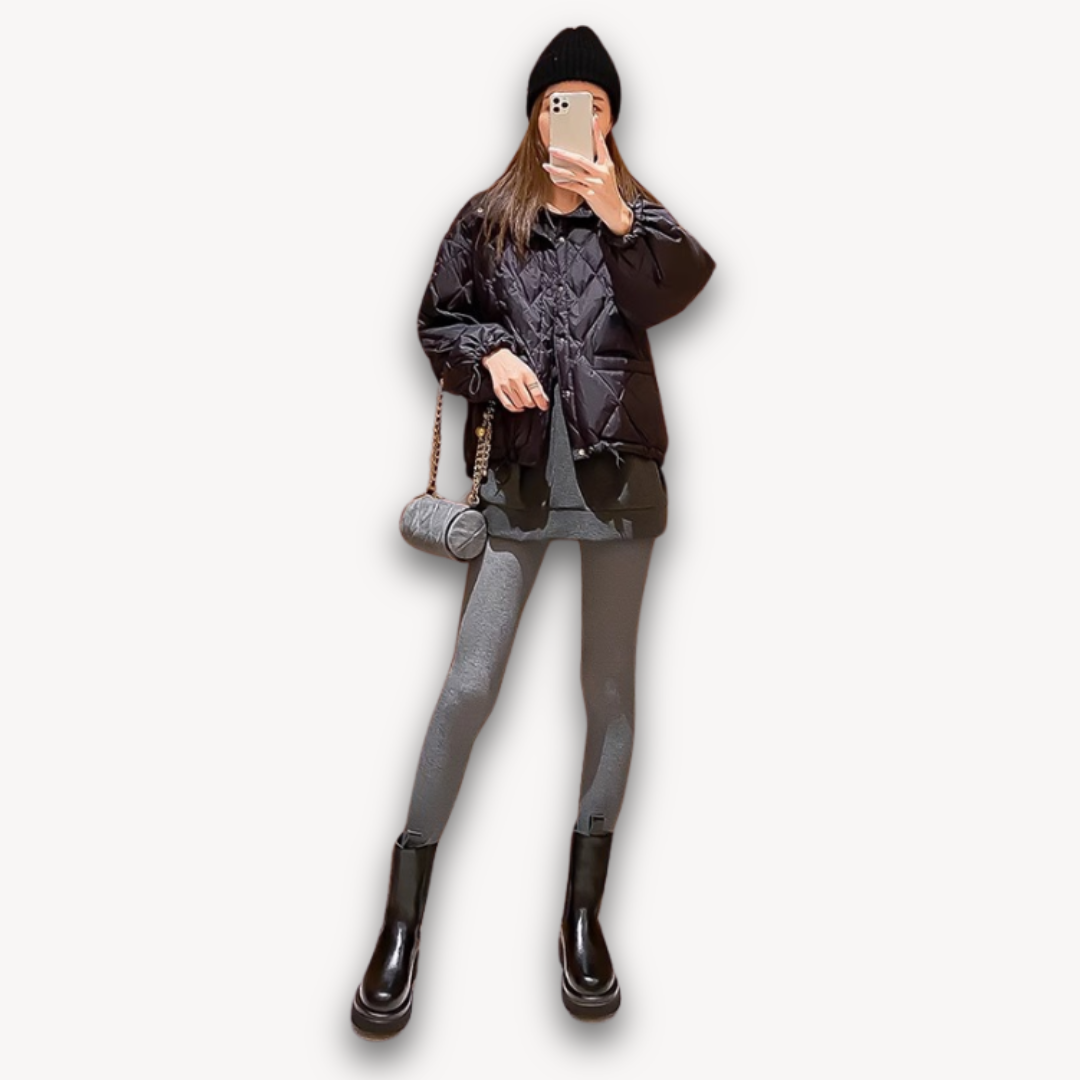 Elarova | Schwarze Chelsea-Stiefel aus Leder für Damen – dicke Sohle, zum Hineinschlüpfen, strapazierfähig, stylisches Freizeitschuhwerk