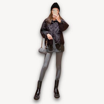 Elarova | Schwarze Chelsea-Stiefel aus Leder für Damen – dicke Sohle, zum Hineinschlüpfen, strapazierfähig, stylisches Freizeitschuhwerk