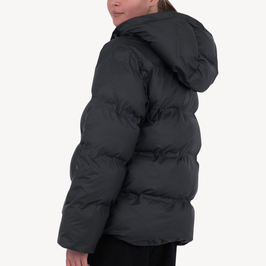 Elarova | Schwarze Pufferjacke mit Kapuze für Damen, Wintermantel aus Polyester