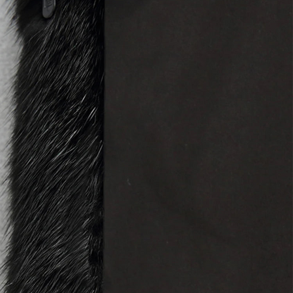 Elarova | Schwarzer Damen-Wintermantel mit Kunstpelz und Kapuze, langärmlig