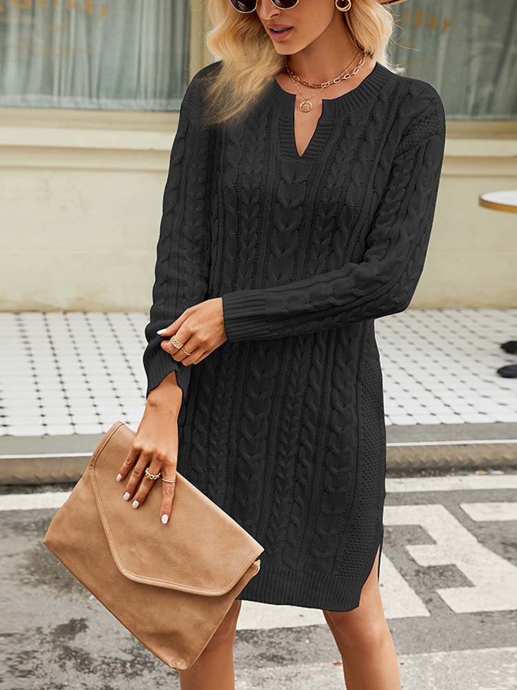 Elarova | Schwarzes Strickkleid
