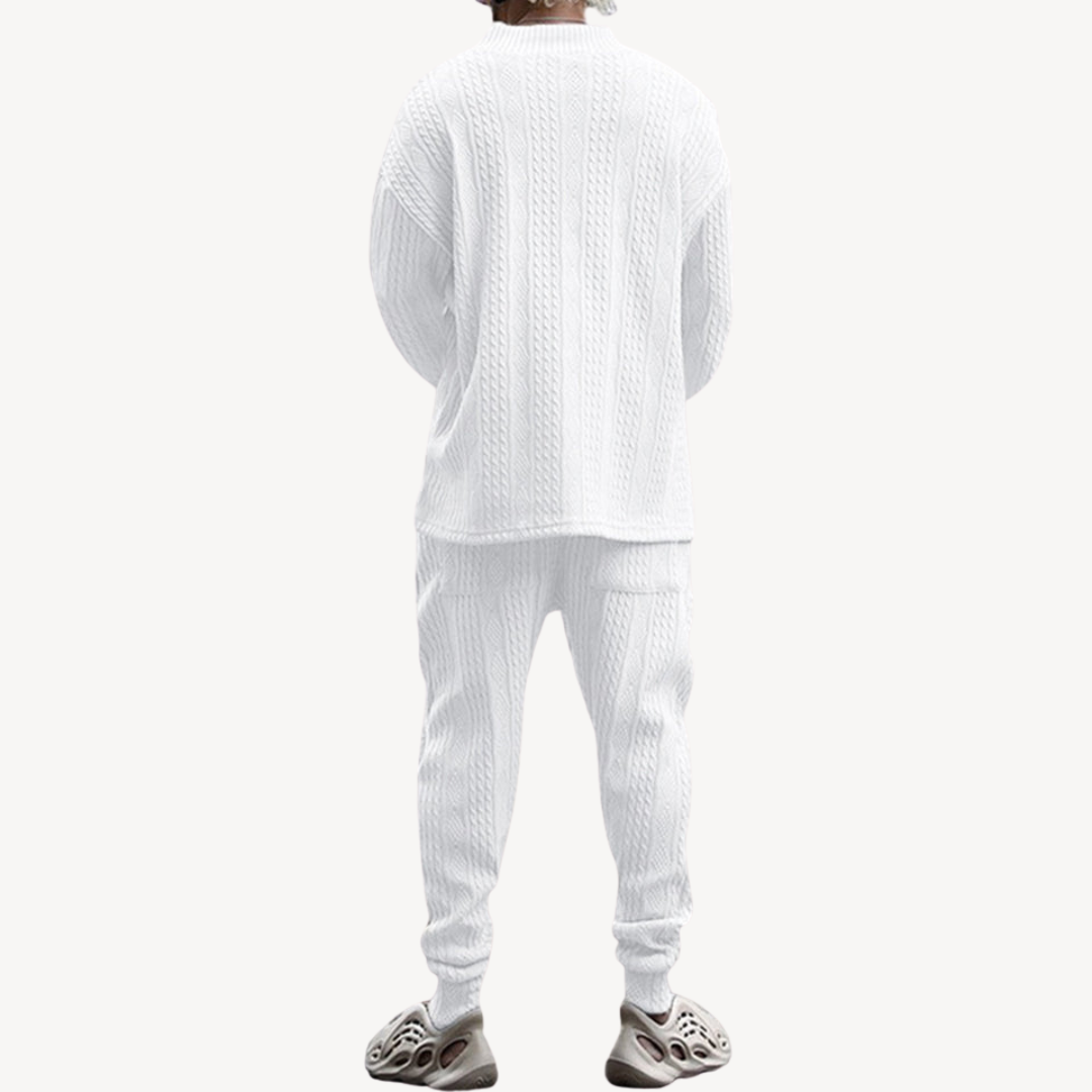 Elarova | Set aus Pullover und Hose mit Zopfmuster