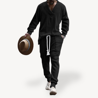 Elarova | Set aus Pullover und Hose mit Zopfmuster