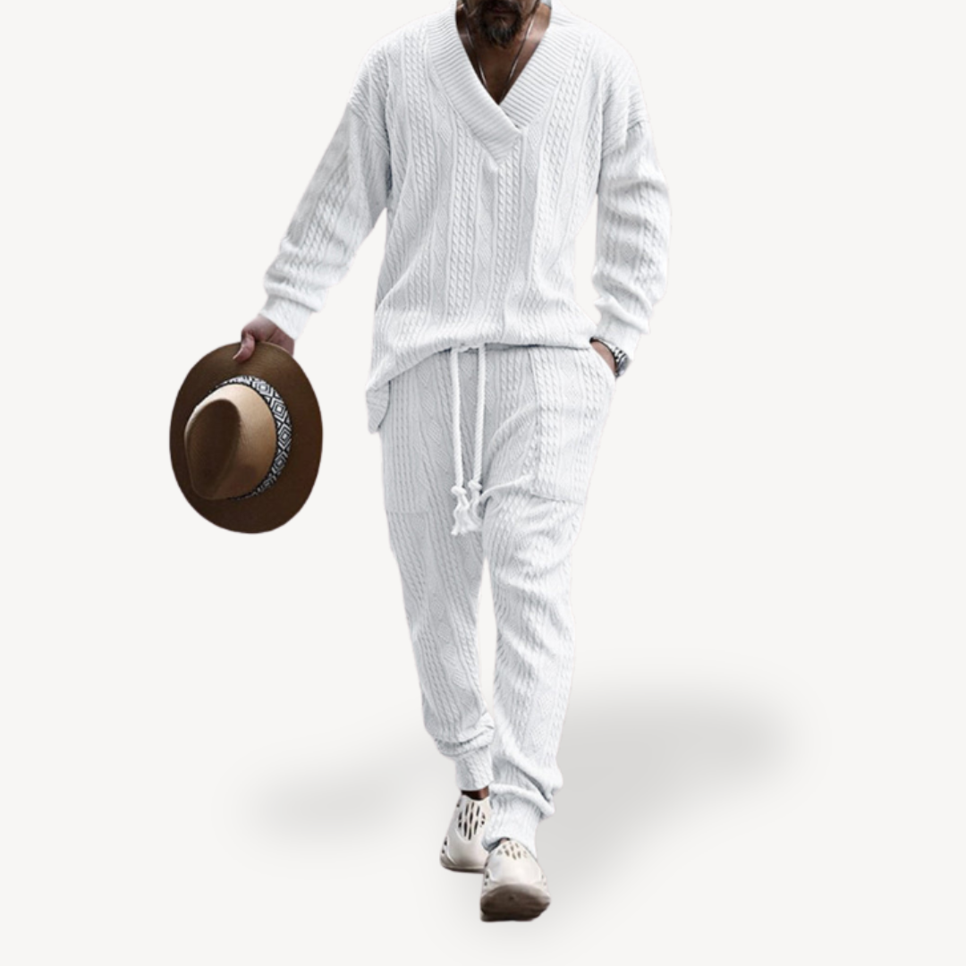 Elarova | Set aus Pullover und Hose mit Zopfmuster