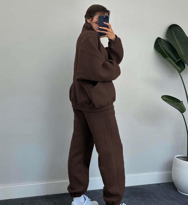 Elarova | Set aus Reißverschlussjacke und Kordelzughose für Damen