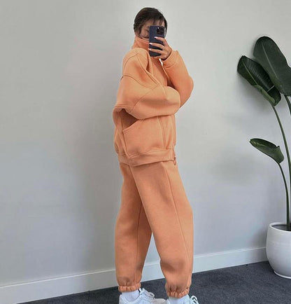 Elarova | Set aus Reißverschlussjacke und Kordelzughose für Damen