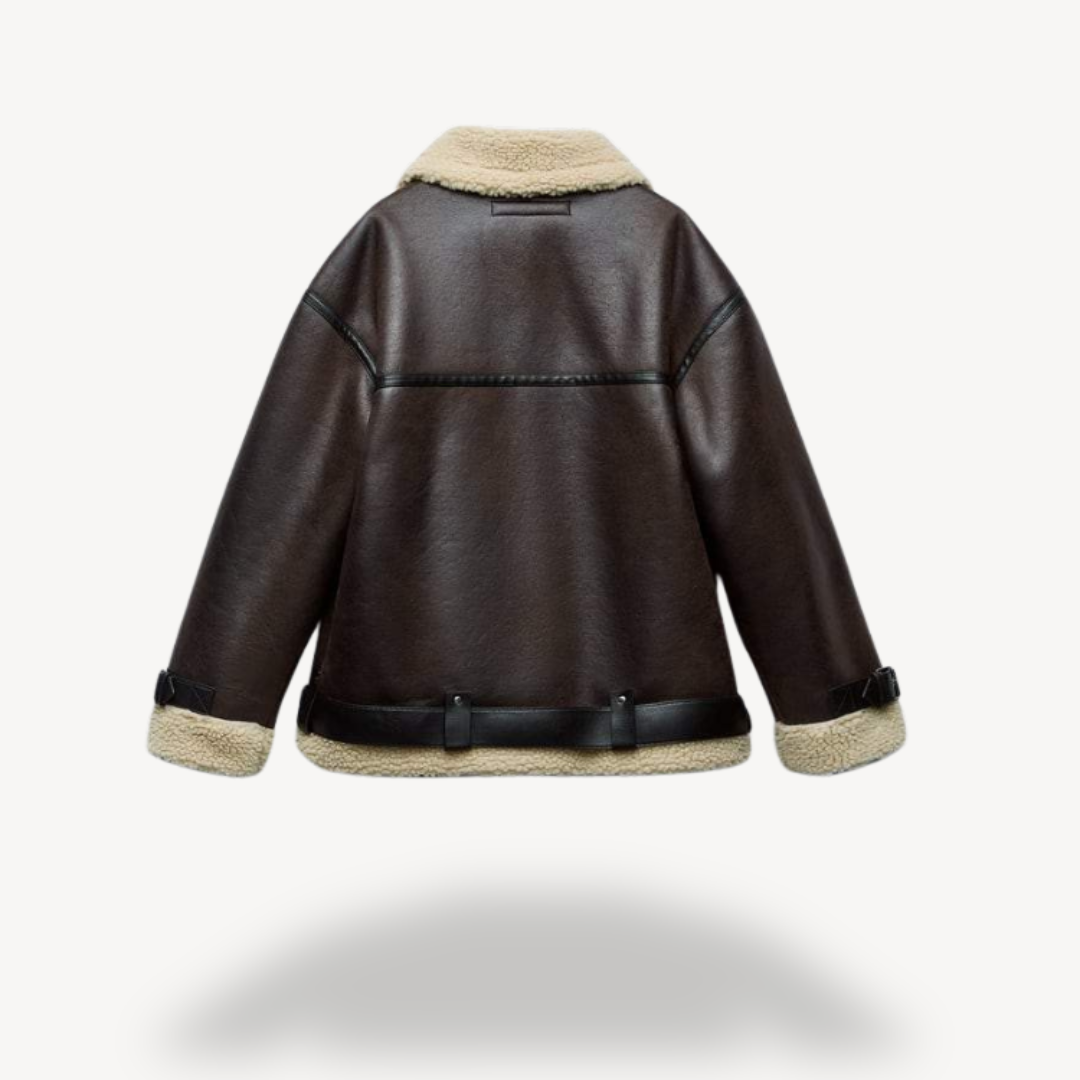 Elarova | Shearling-Bikerjacke für Damen