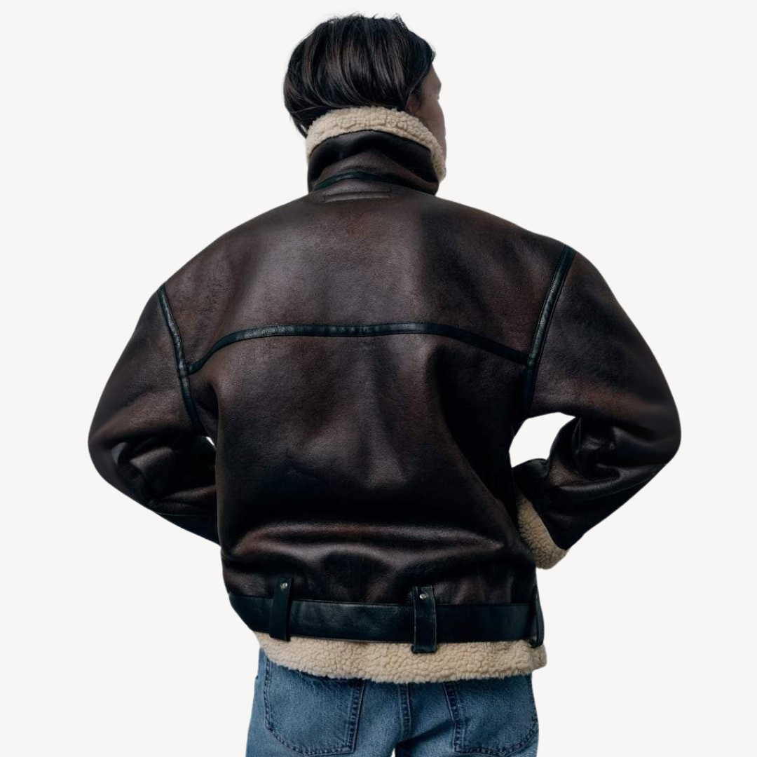 Elarova | Shearling-Bikerjacke für Damen