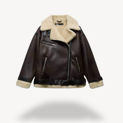 Elarova | Shearling-Bikerjacke für Damen