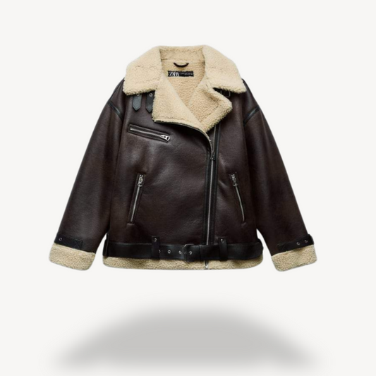Elarova | Shearling-Bikerjacke für Damen