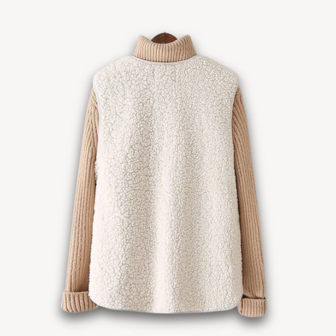 Elarova | Sherpa-Fleeceweste für Damen – weiche, ärmellose Plüschjacke mit Taschen – lässige Winterkleidung