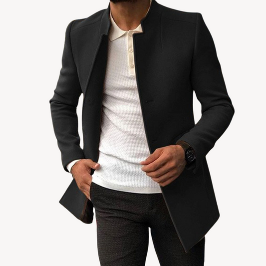 Elarova | Slim Fit-Mantel aus Wollmischung für Herren