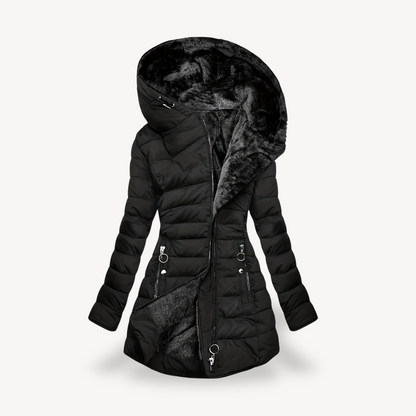 Elarova | Slim Fit Plüsch-Steppjacke für Damen