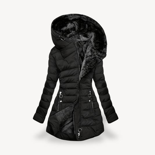Elarova | Slim Fit Plüsch-Steppjacke für Damen