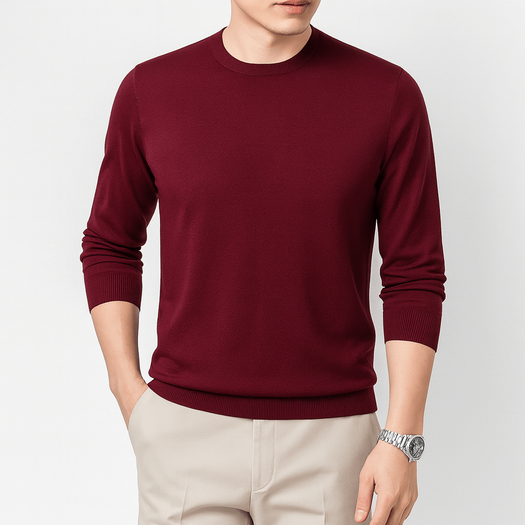 Elarova | Slim Fit Pullover mit Rundhalsausschnitt