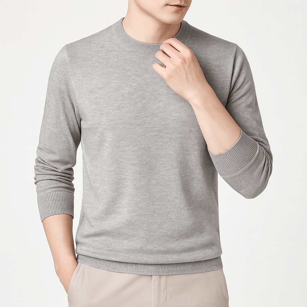 Elarova | Slim Fit Pullover mit Rundhalsausschnitt