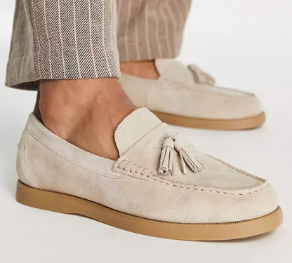 Elarova | Slipper Beige Herrenschuhe Mokassins