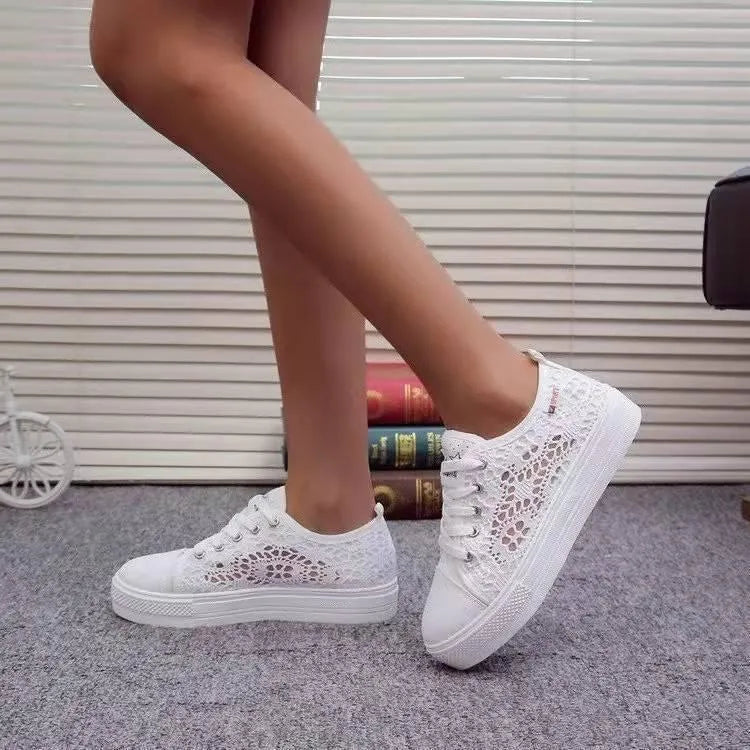Elarova | Sneakers für Damen aus Spitze mit Plattform – Eleganter und Atmungsaktiver Stil