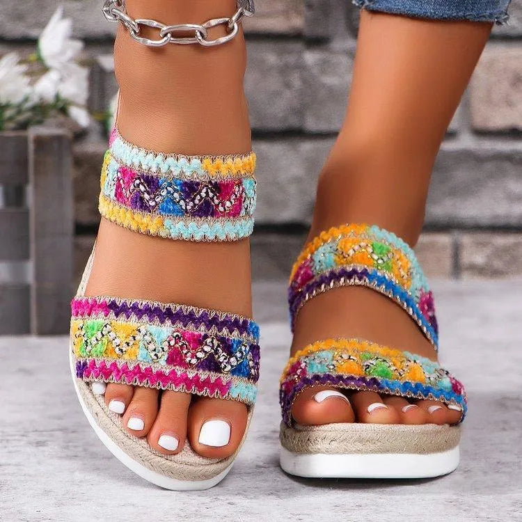 Elarova | Sommer-Sandalen mit Leinenboden