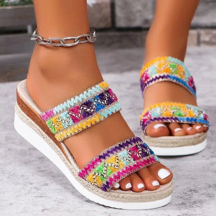 Elarova | Sommer-Sandalen mit Leinenboden