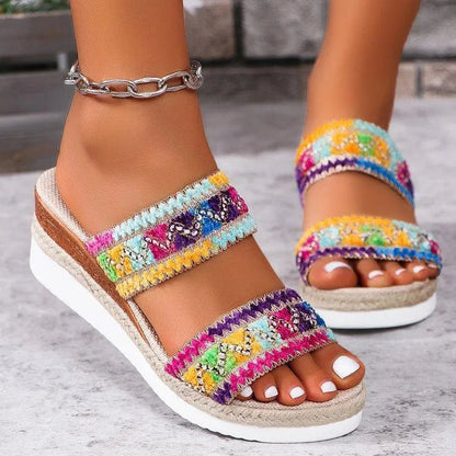 Elarova | Sommer-Sandalen mit Leinenboden