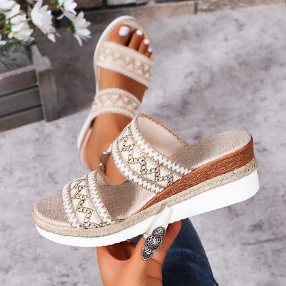 Elarova | Sommer-Sandalen mit Leinenboden