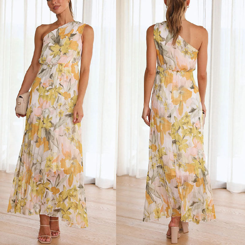 Elarova Sommerkleid mit schrägen Schultern