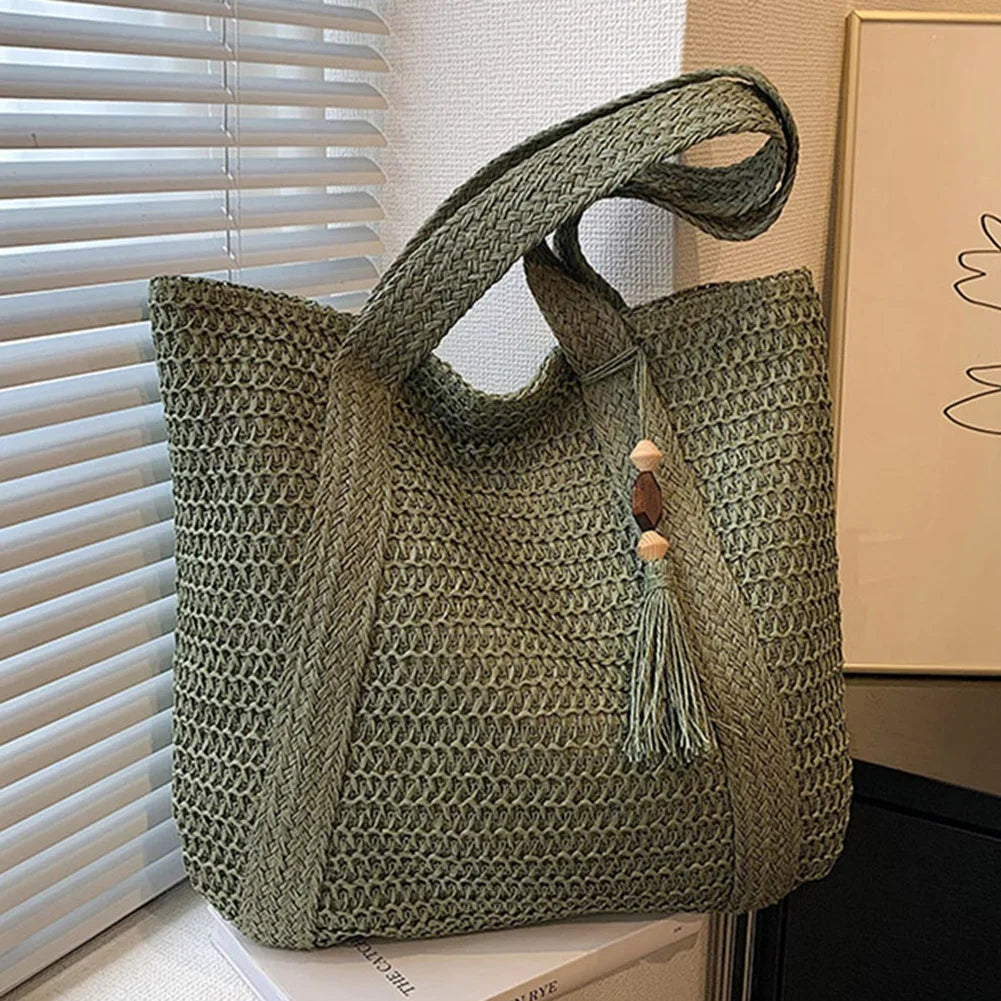 Elarova | Sommertasche aus Stroh mit lässigem Design