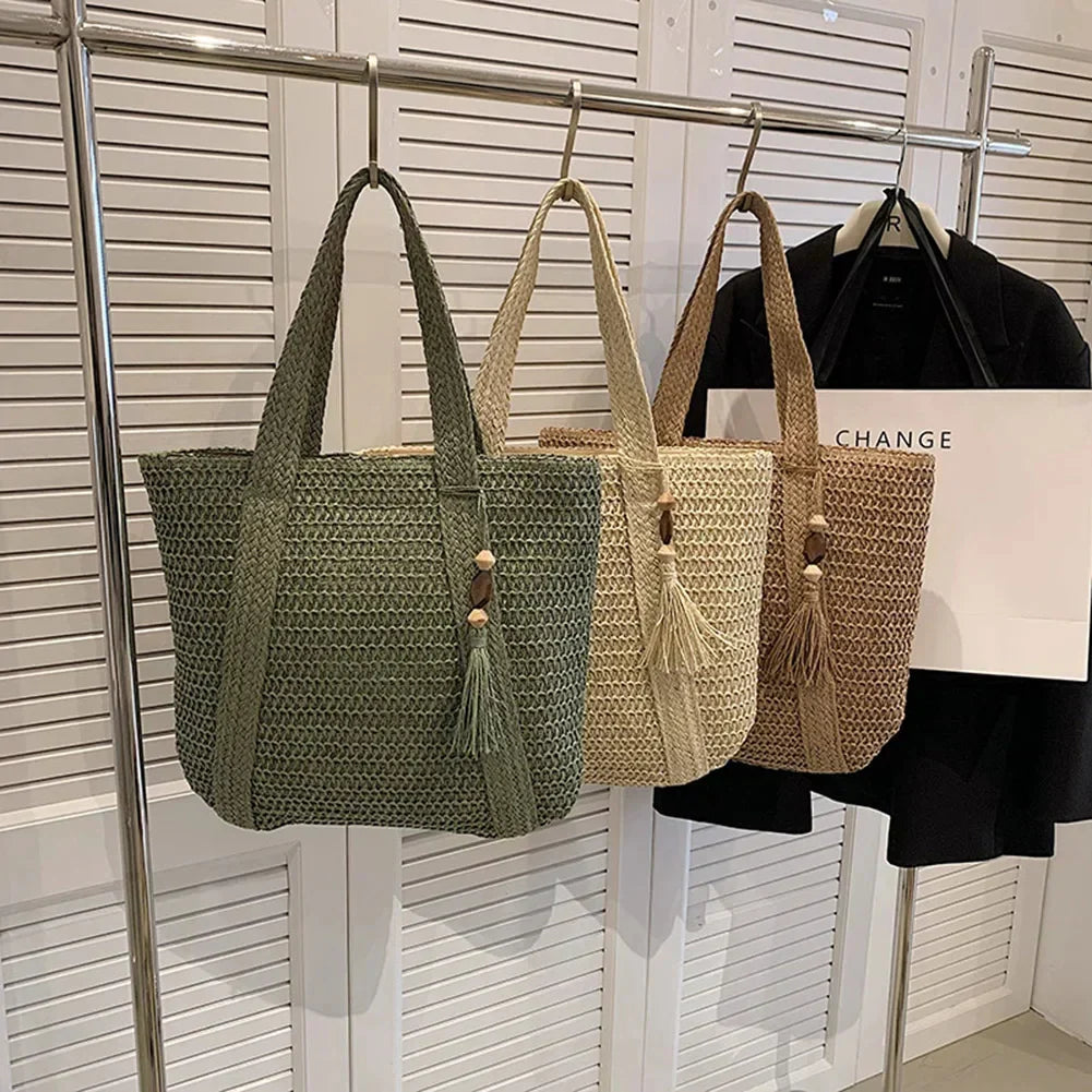 Elarova | Sommertasche aus Stroh mit lässigem Design