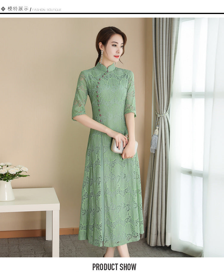 Elarova Spitzen-Qipao: Sommerkleid für Mädchen