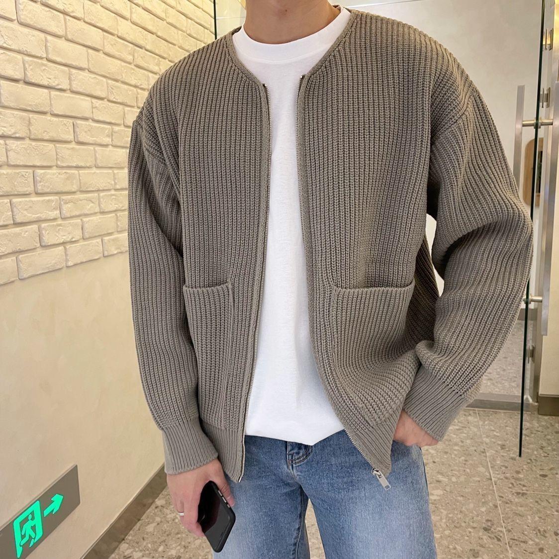 Elarova | Stehkragen Strickjacke für Herren | Warmer und stilvoller Pullover