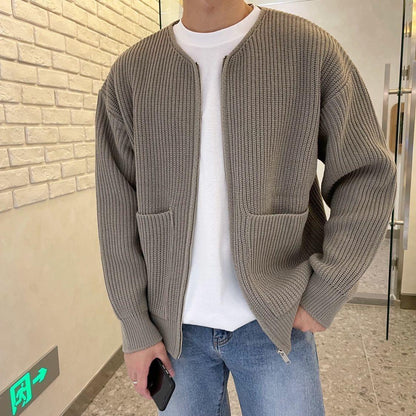 Elarova | Stehkragen Strickjacke für Herren | Warmer und stilvoller Pullover