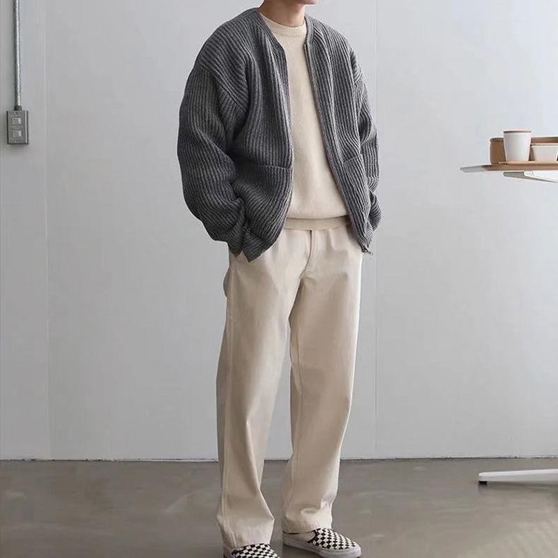 Elarova | Stehkragen Strickjacke für Herren | Warmer und stilvoller Pullover
